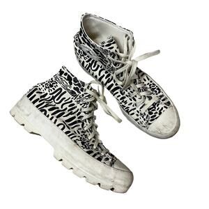 CONVERSE!Platform High-Top Sneakers in Black & White - Women's